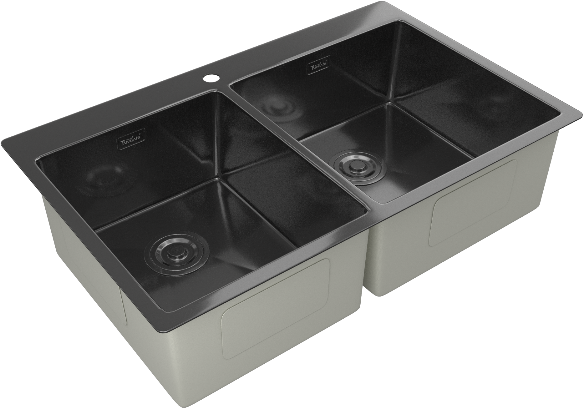 Rivelato Rinox 8050 B2 PVD black Мойка нерж.сталь 2 чаши 800*500*200 мм арт.8050 B2 PVD black Rivelato Rinox 8050 B2 PVD black Мойка нерж.сталь 2 чаши 800*500*200 мм арт.8050 B2 PVD black