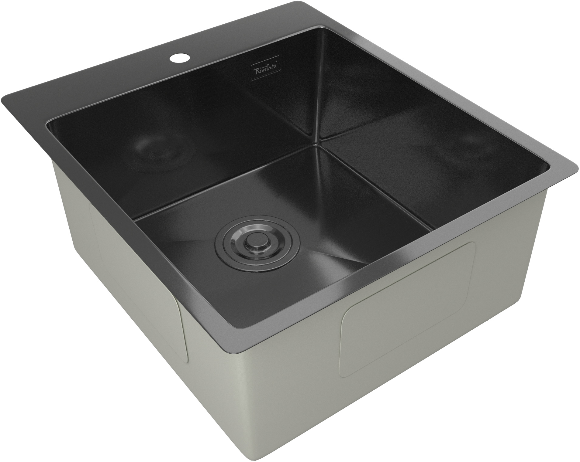 Rivelato Rinox 4450 PVD black Мойка нерж.сталь 1 чаша  440*500*200 мм арт.4450 PVD black Rivelato Rinox 4450 PVD black Мойка нерж.сталь 1 чаша  440*500*200 мм арт.4450 PVD black