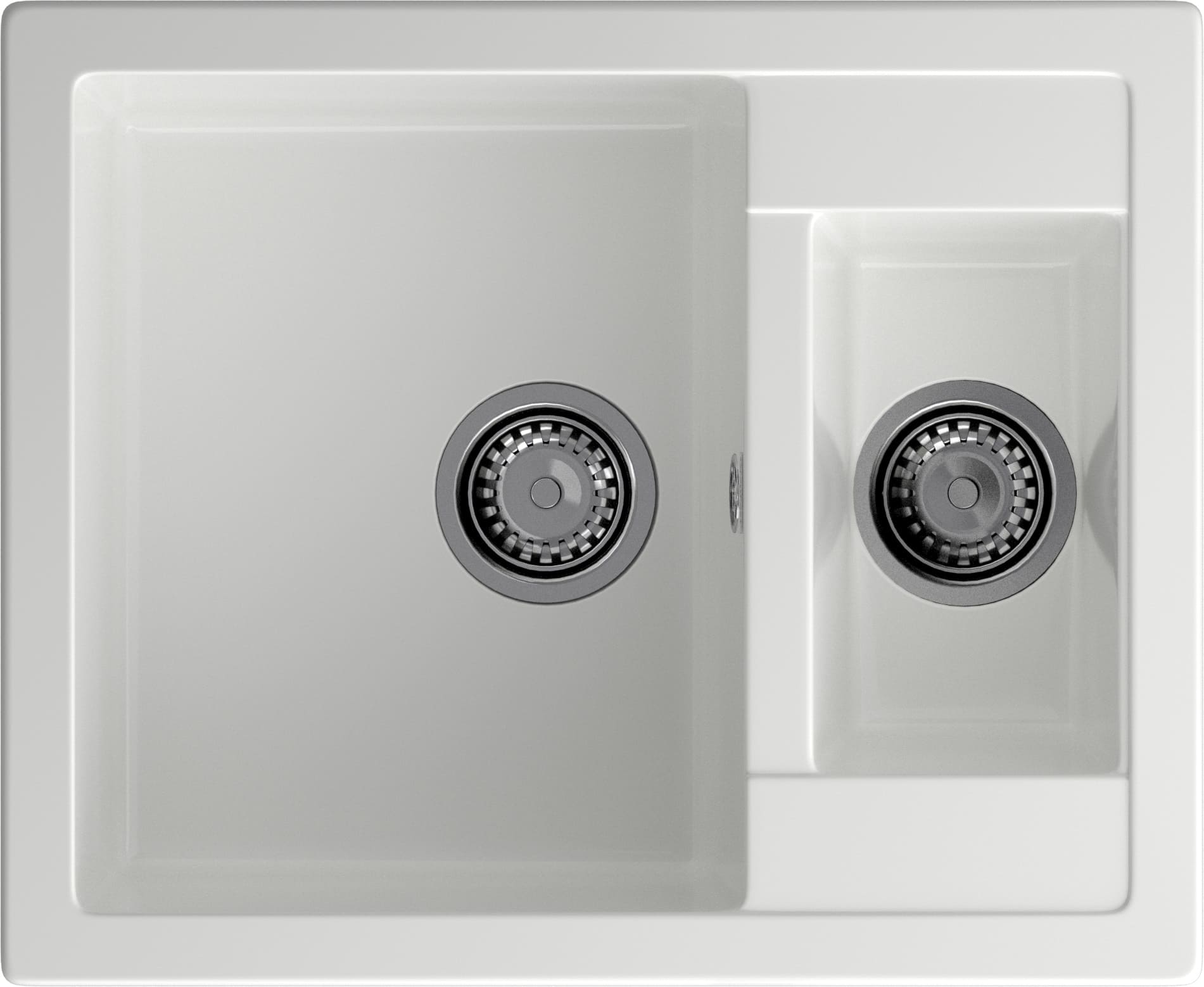 GRANFEST Мойка композит QUADRO GF-Q--610K 1.5-чаши. 610*500мм  иней арт.GF- GRANFEST Мойка композит QUADRO GF-Q--610K 1.5-чаши. 610*500мм  иней арт.GF-