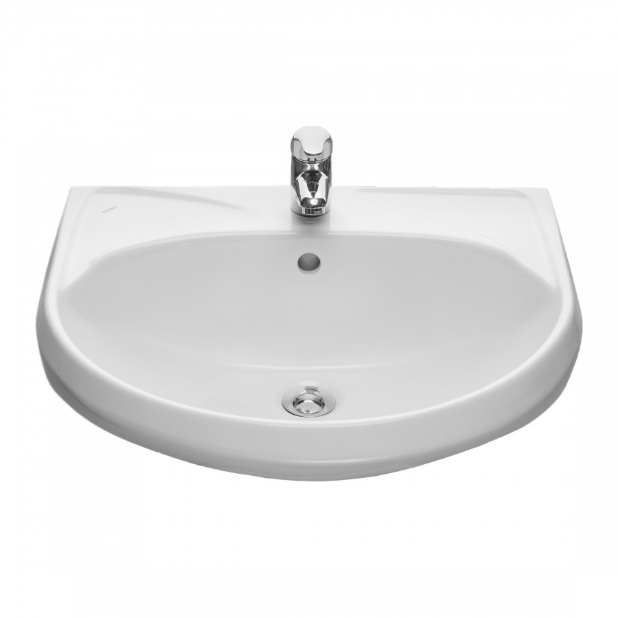 Умывальник "Вест" 57,5 см. с отв., с переливом (хром. кольцо) 1 сорт SANTERI Умывальник "Вест" 57,5 см. с отв., с переливом (хром. кольцо) 1 сорт SANTERI