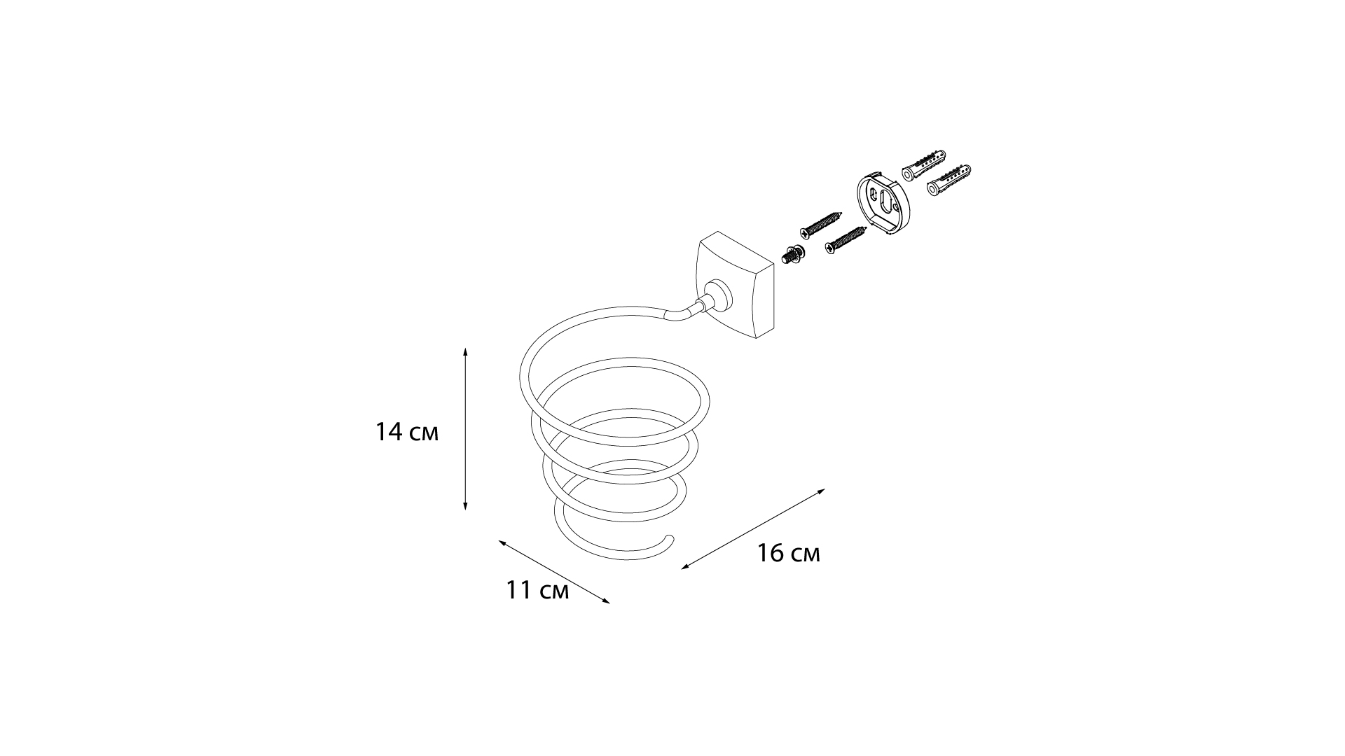 Держатель для фена FIXSEN Kvadro (FX-61319B) Держатель для фена FIXSEN Kvadro (FX-61319B)