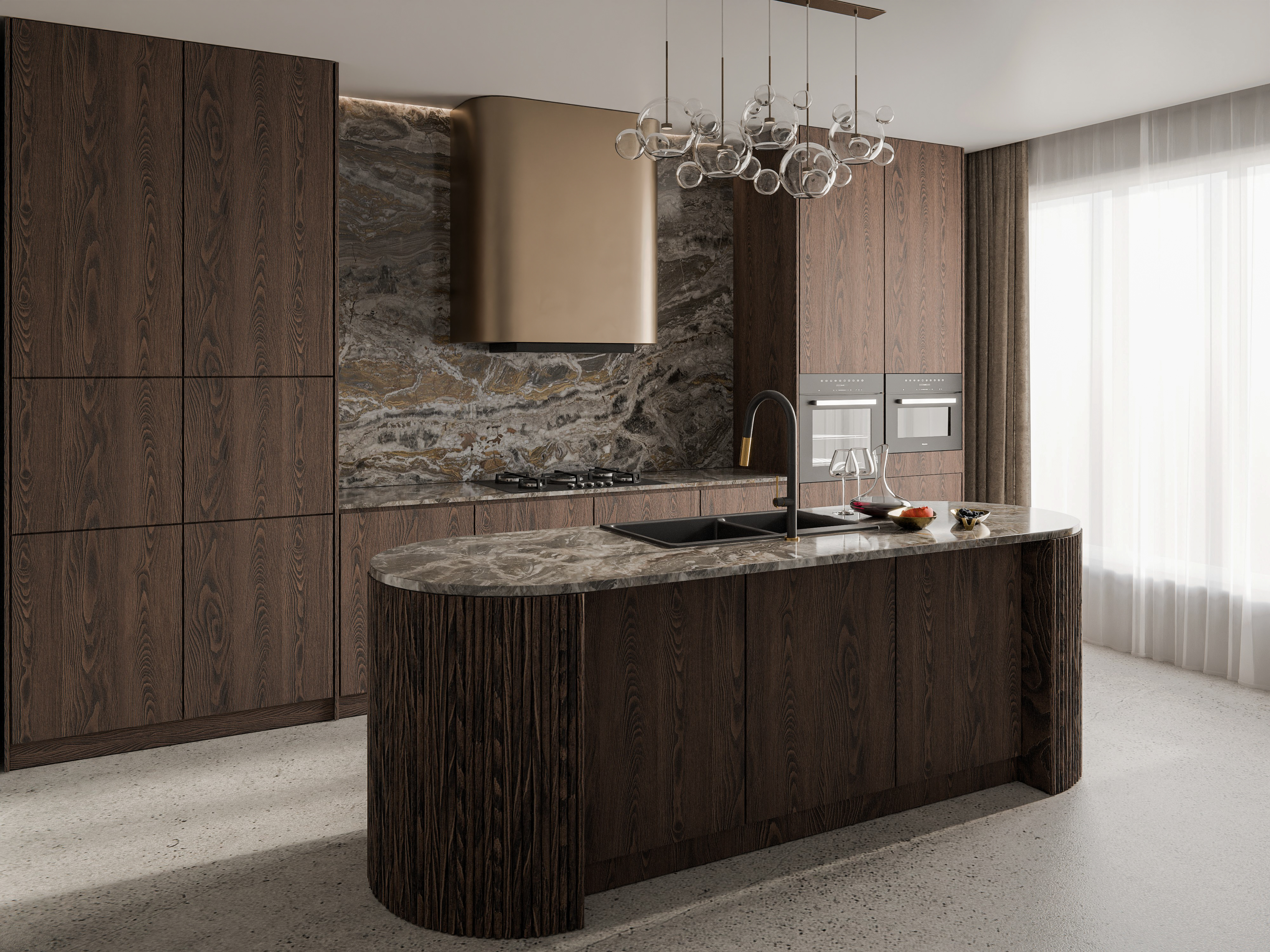 RIVELATO Мойка AXEL 90D  2-чаши 870*520мм antracite арт.