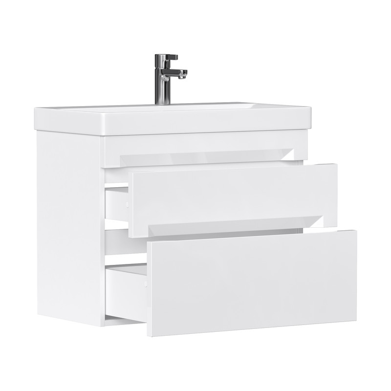 Тумба EQUIL Corner 60 подвесная 2 ящ. белая (под раковину 9696-60)