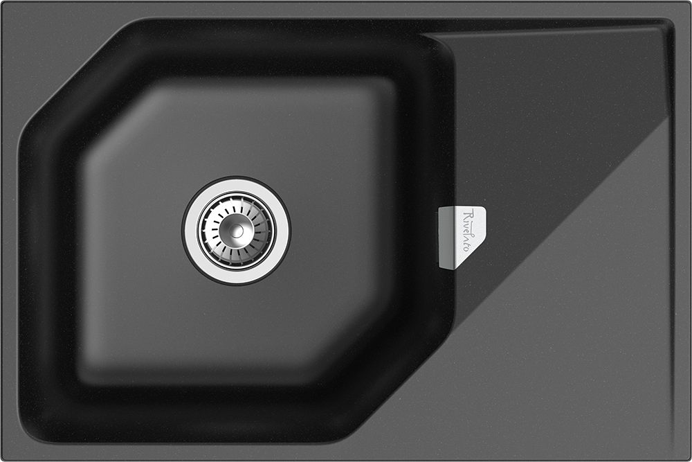 RIVELATO Мойка LOCUS 75  1-чаш 750*500 nero арт. RIVELATO Мойка LOCUS 75  1-чаш 750*500 nero арт.