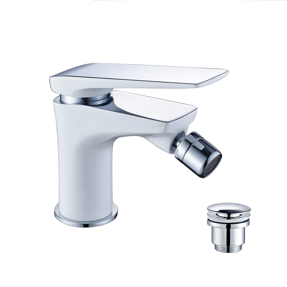 Allegro Смеситель для биде, пов.аэратор 113мм дон.клап.Click/Clack, р/ОД, хром/белый, LM, LM5908CW