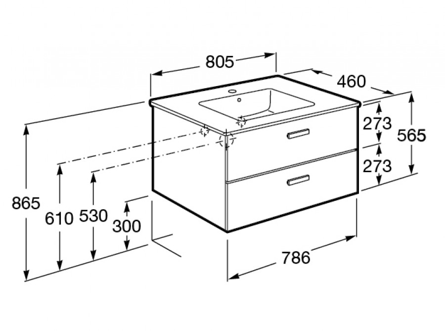 VICTORIA NORD Тумба под раковину VICTORIA 80, венге, ROCA