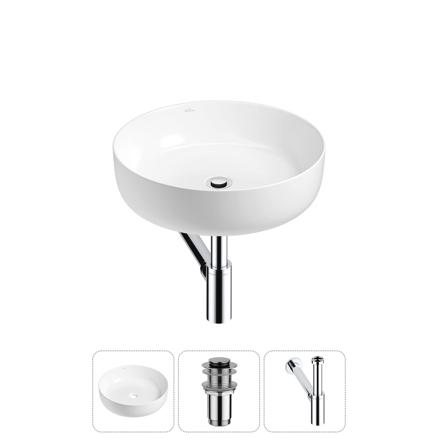 Накладная раковина для ванной комнаты Wellsee Belle Spa 3.0 20212637R в наборе 3 в 1: раковина белый