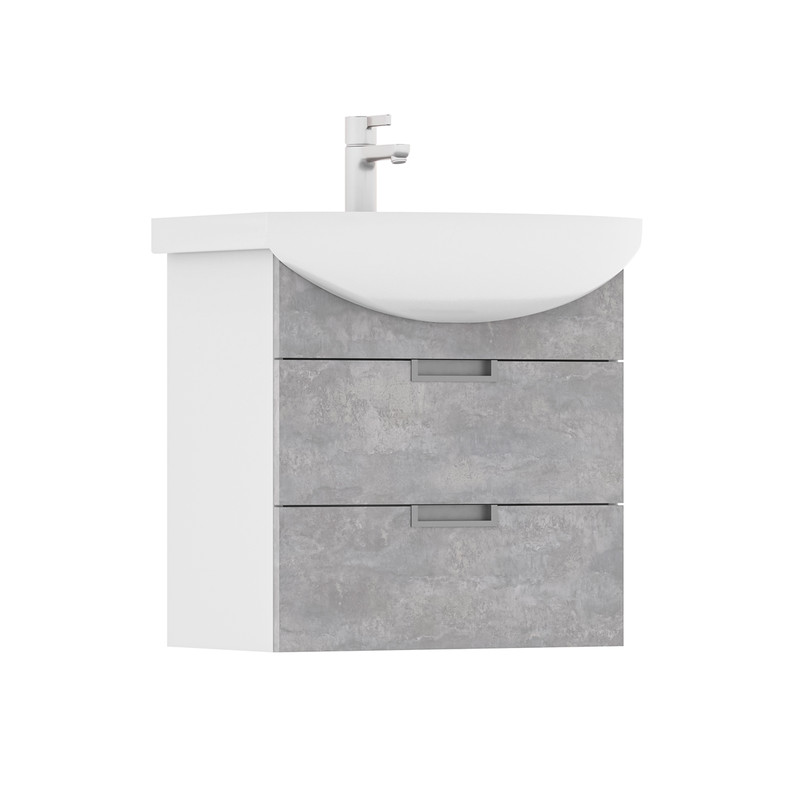 Тумба Vario 70, подвесная, 2 ящ., софт/белый (под раковину Балтика 70), VOLNA