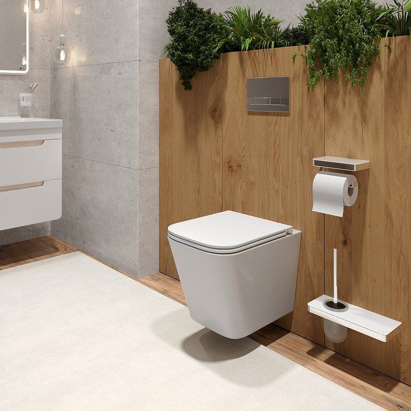 FLOREX WHITE Унитаз подвесной безободковый с сиденьем микролифт, LM, 9614001