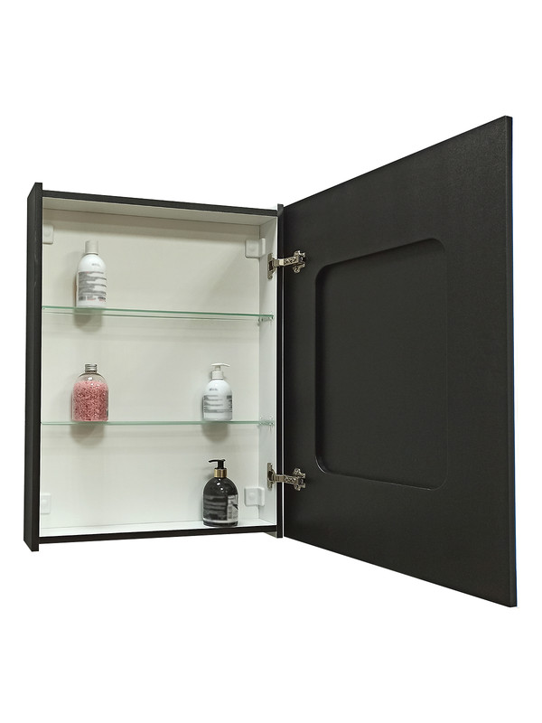 Зеркало-шкаф Mirror Box black Led 600х800