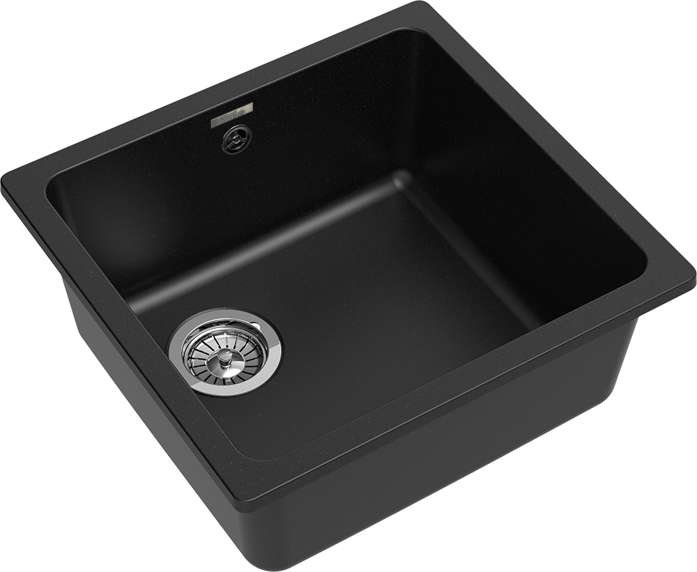 RIVELATO Мойка BERKANA 45 подст.монтаж 1-чаш 485*455 nero арт. RIVELATO Мойка BERKANA 45 подст.монтаж 1-чаш 485*455 nero арт.