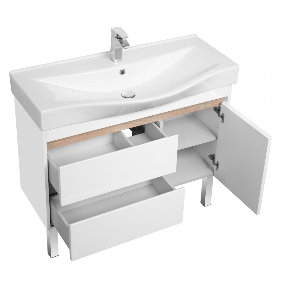 Тумба НОРТОН 100, белая (под раковину БЕВЕРЛИ 100)