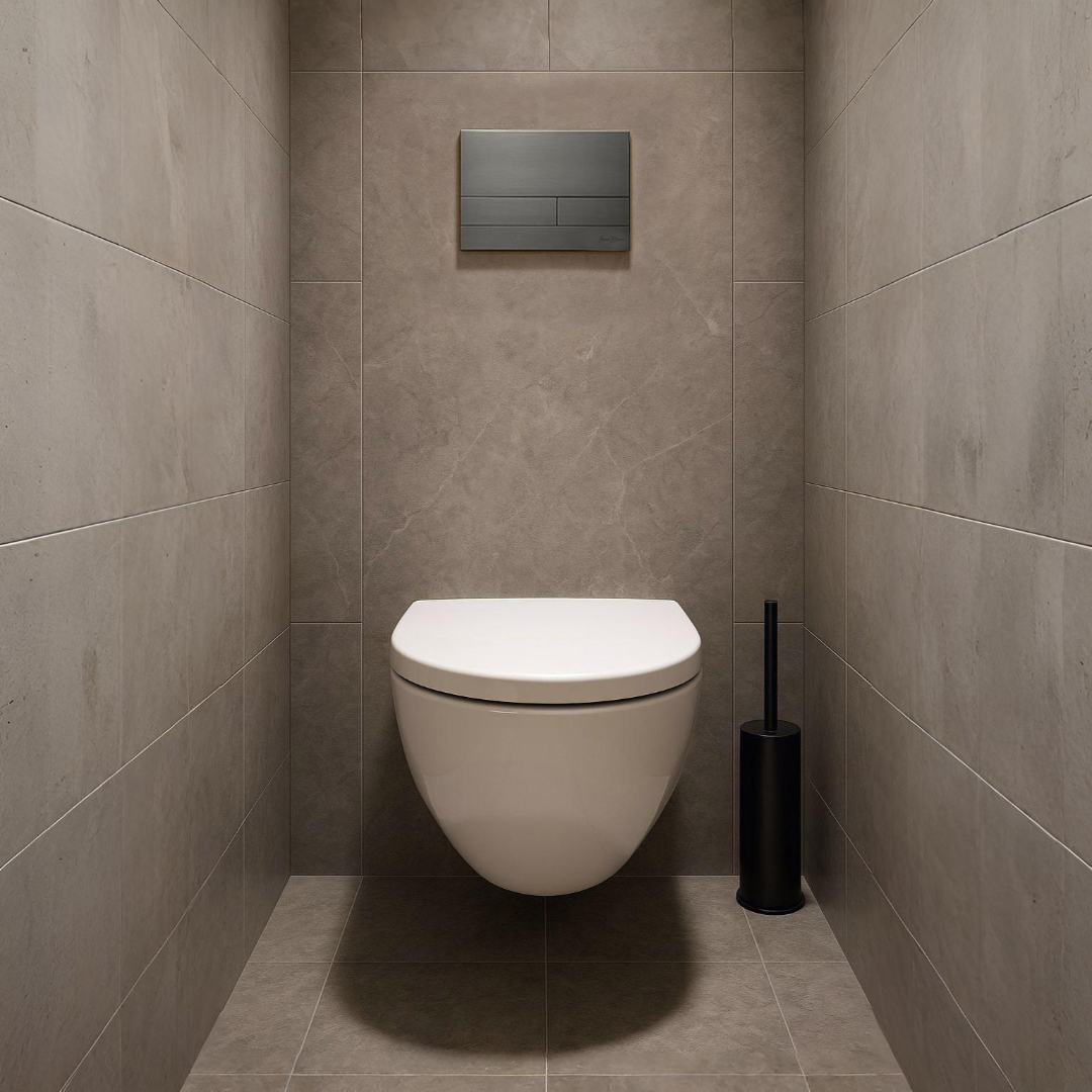 Комплект 3в1 IBERICA BLANCA инсталляция SILENCIO, унитаз BILBAO ALTO белый, кнопка смыва INOX-S вороненая сталь (IB001.BLA.234.1602)