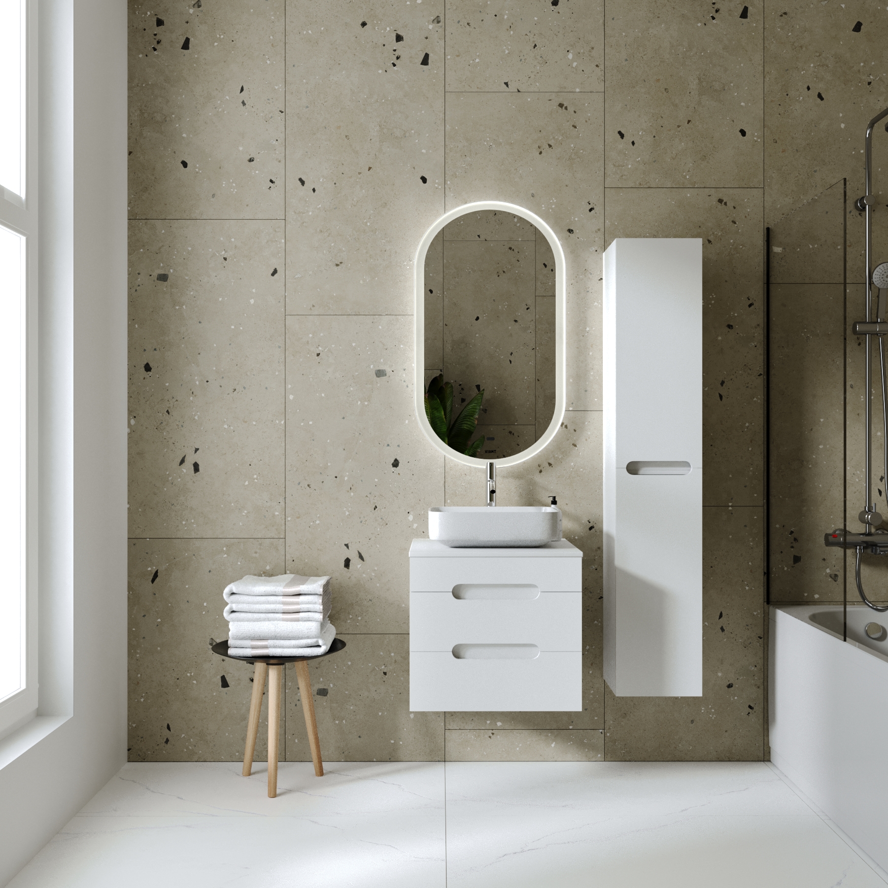 Шкаф-пенал VIANT МАРСЕЛЬ 30 подвесной белый (VMAR300-PEN)