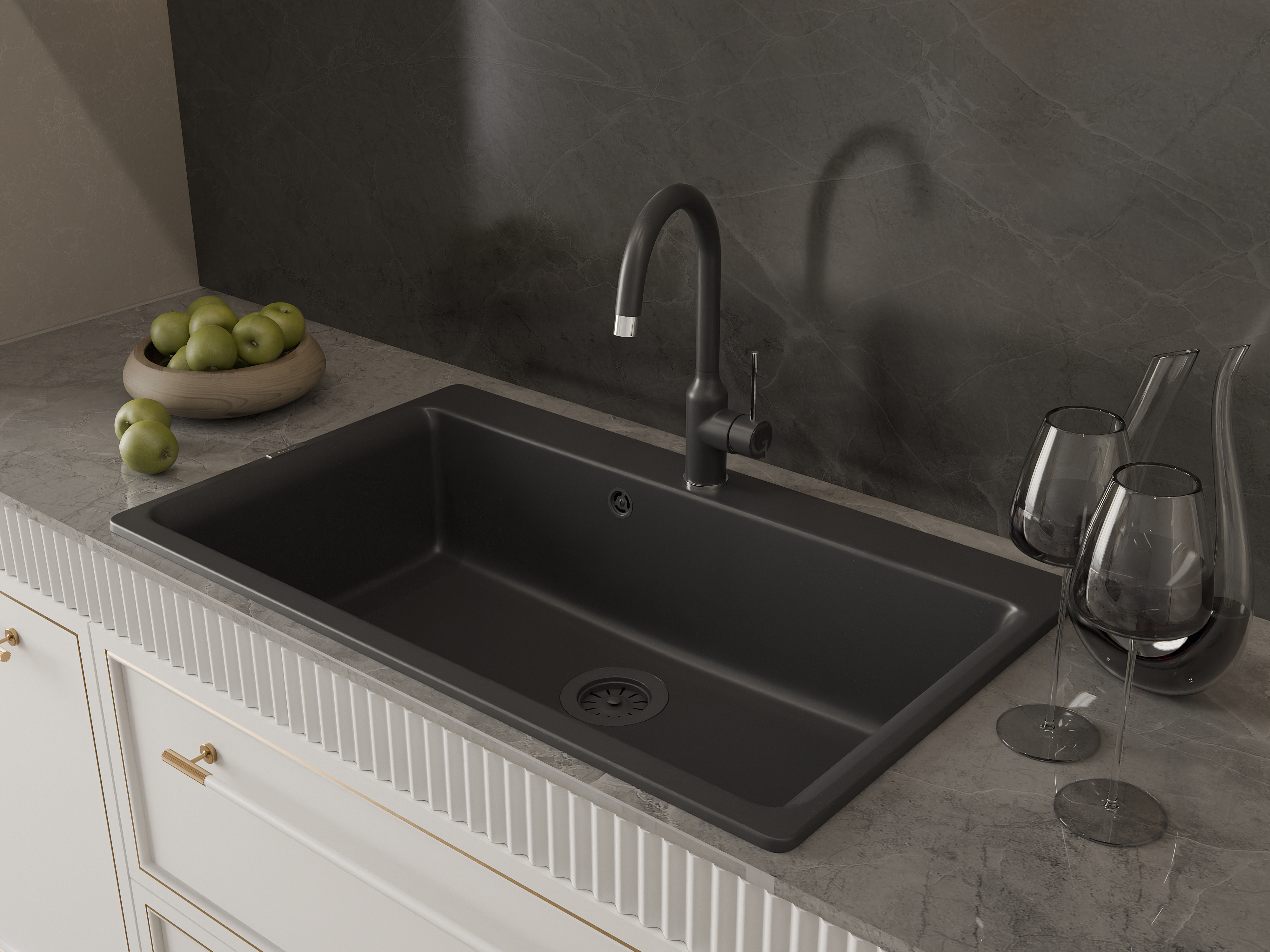 RIVELATO Мойка AXEL 90  1-чаша 870*520мм antracite арт.