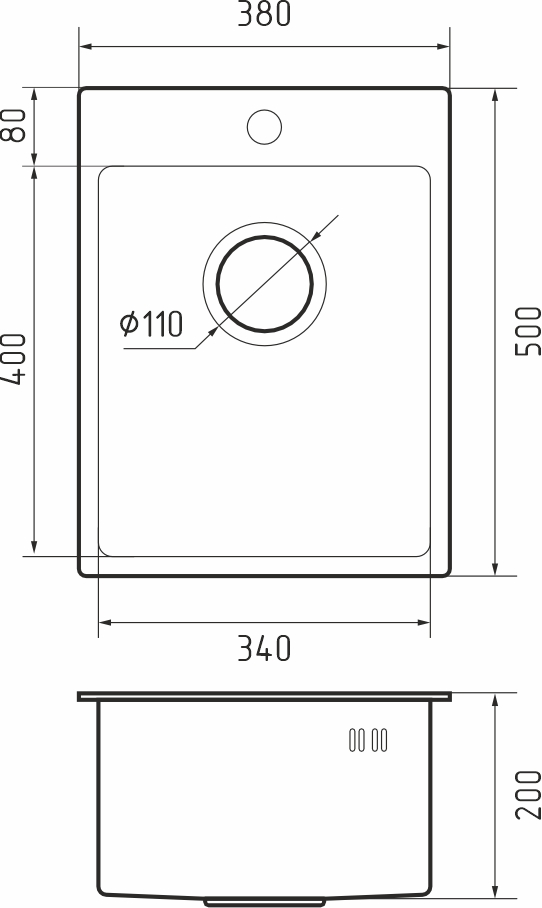 Rivelato Rinox 3850 Мойка нерж.сталь 1 чаша 380*500*200 мм арт.3850 купить оптом и для комплектации объектов в компании «Лаваль».