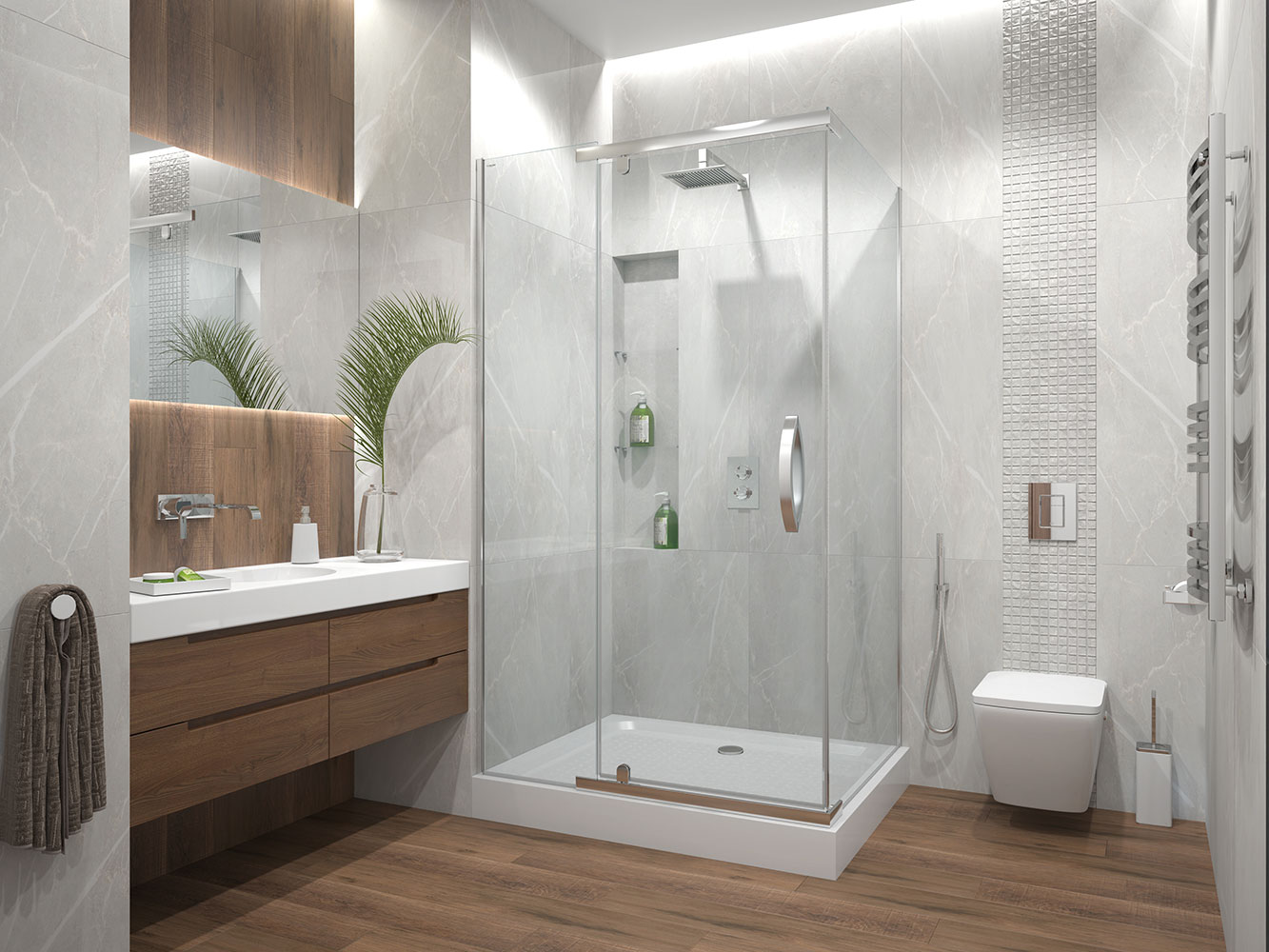 Душевой уголок ALEX BAITLER 2 серия AB214-120 прозрачное стекло