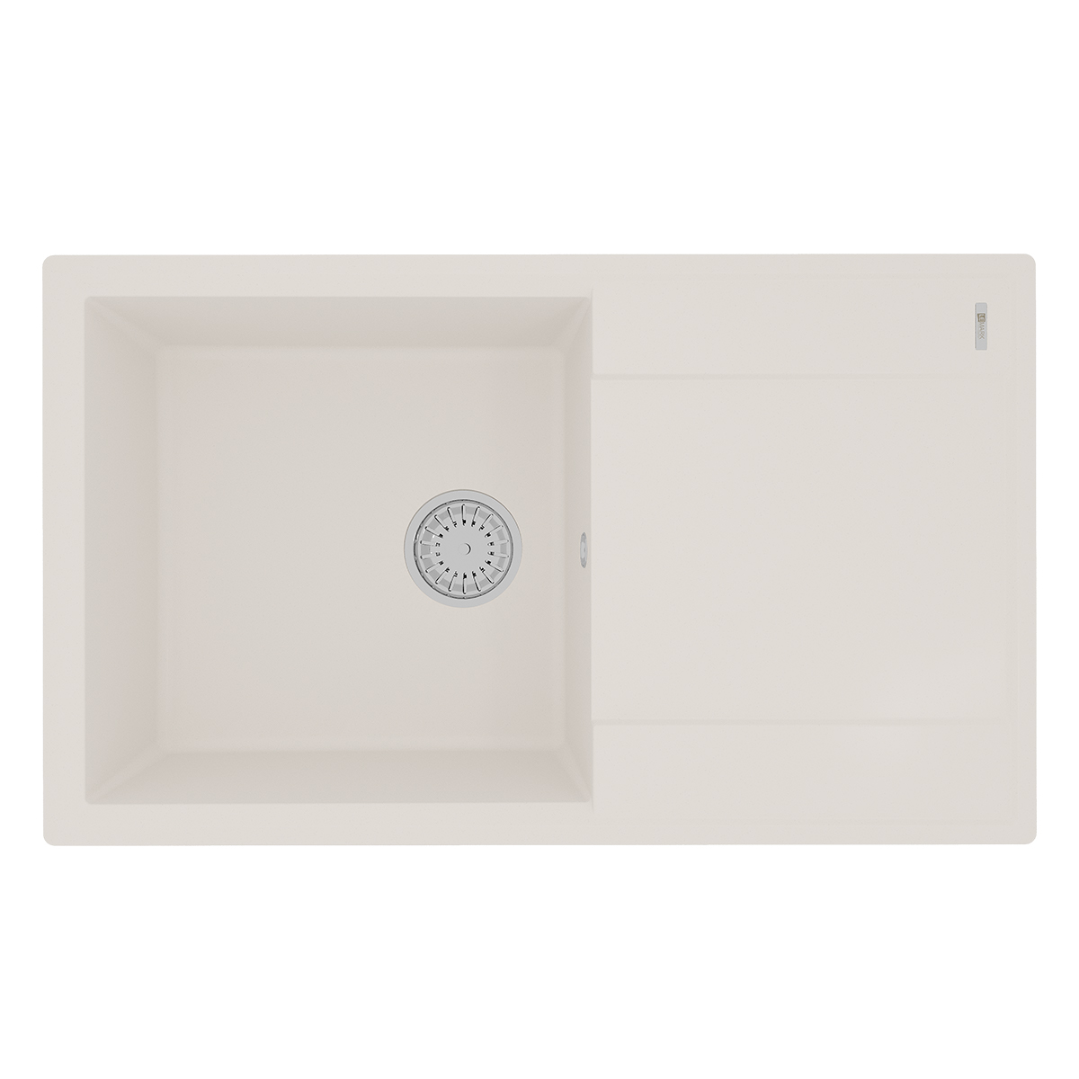 Кухонная мойка Lemark IMANDRA 840 врезная прямоугольная с крылом из кварцгранита, Жасмин 