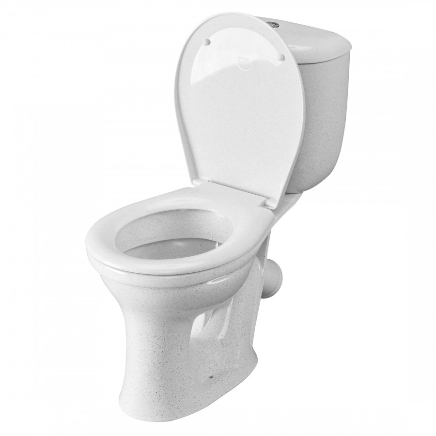 Унитаз-компакт Виктория косой выпуск, н/п., кноп. арматурой и сиденьем полипропилен, крап на белом S Унитаз-компакт Виктория косой выпуск, н/п., кноп. арматурой и сиденьем полипропилен, крап на белом S