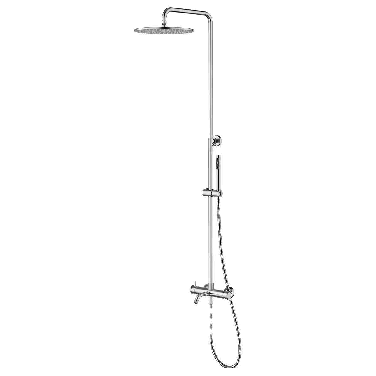 Смеситель Lemark Зенит LMF-1626S-SSN для ванны и душа с регулируемой высотой штанги, монолитным изли