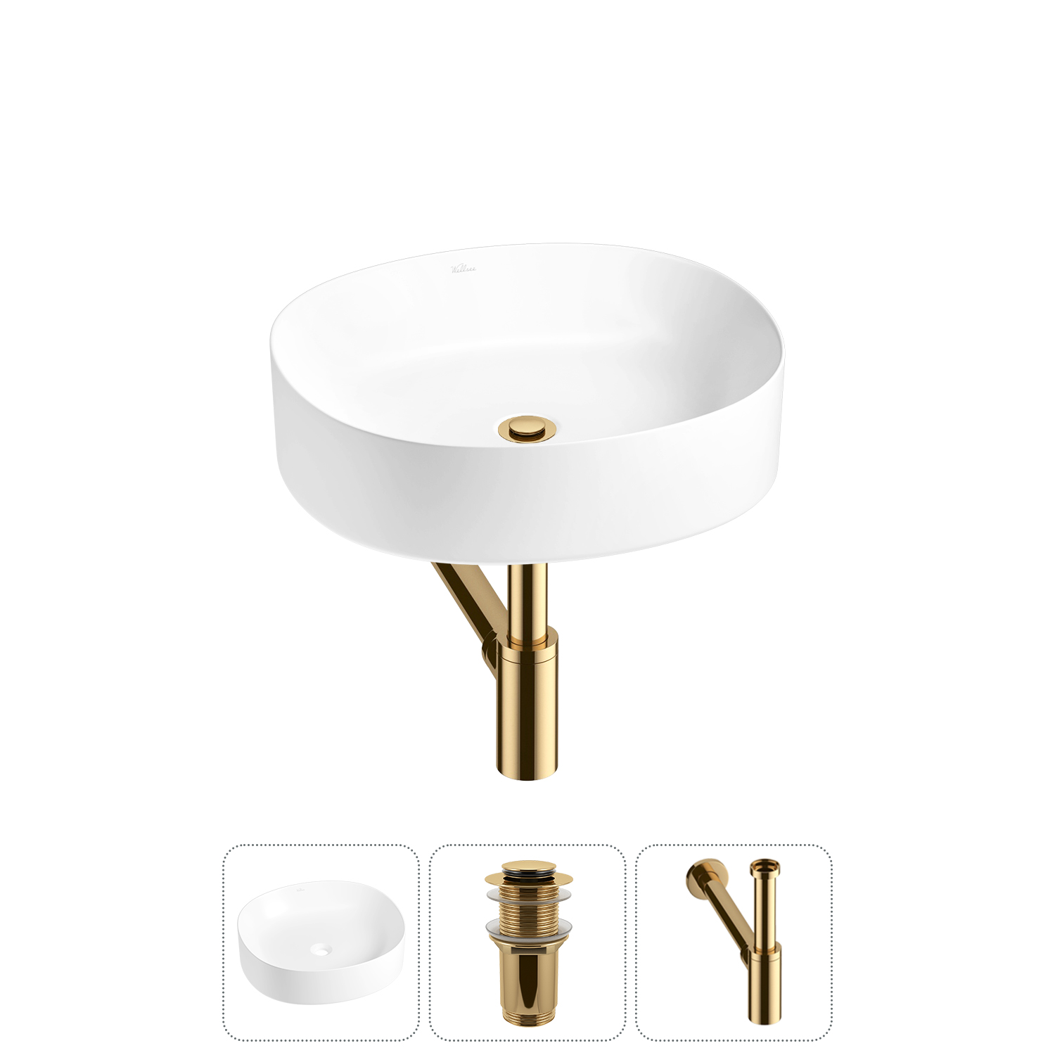 Накладная раковина для ванной комнаты Wellsee Belle Spa 2.0 20212527R в наборе 3 в 1: раковина белый