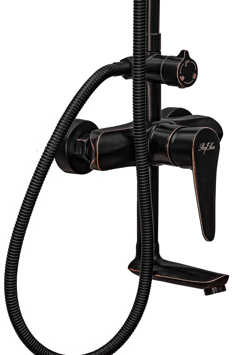 Душевая система ПСМ-ПРОФСАН STEEL PSM-301-8 тип См-ВДшОРНТрА Черный-бронза