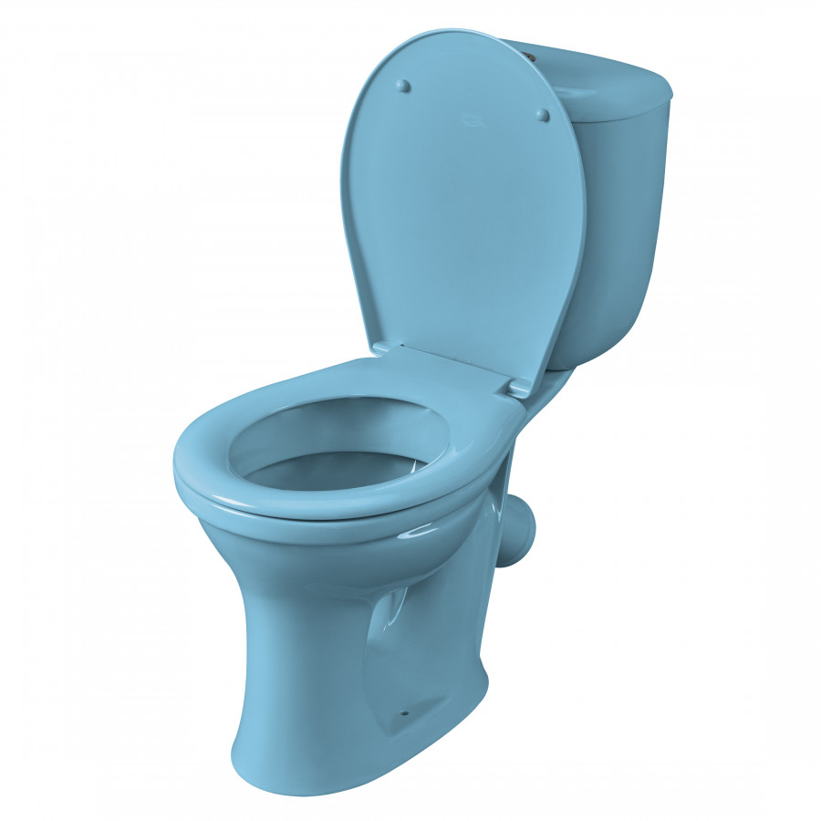 Унитаз-компакт Виктория косой выпуск, н/п., кноп. арматурой и сиденьем полипропилен, голубой SANTERI Унитаз-компакт Виктория косой выпуск, н/п., кноп. арматурой и сиденьем полипропилен, голубой SANTERI
