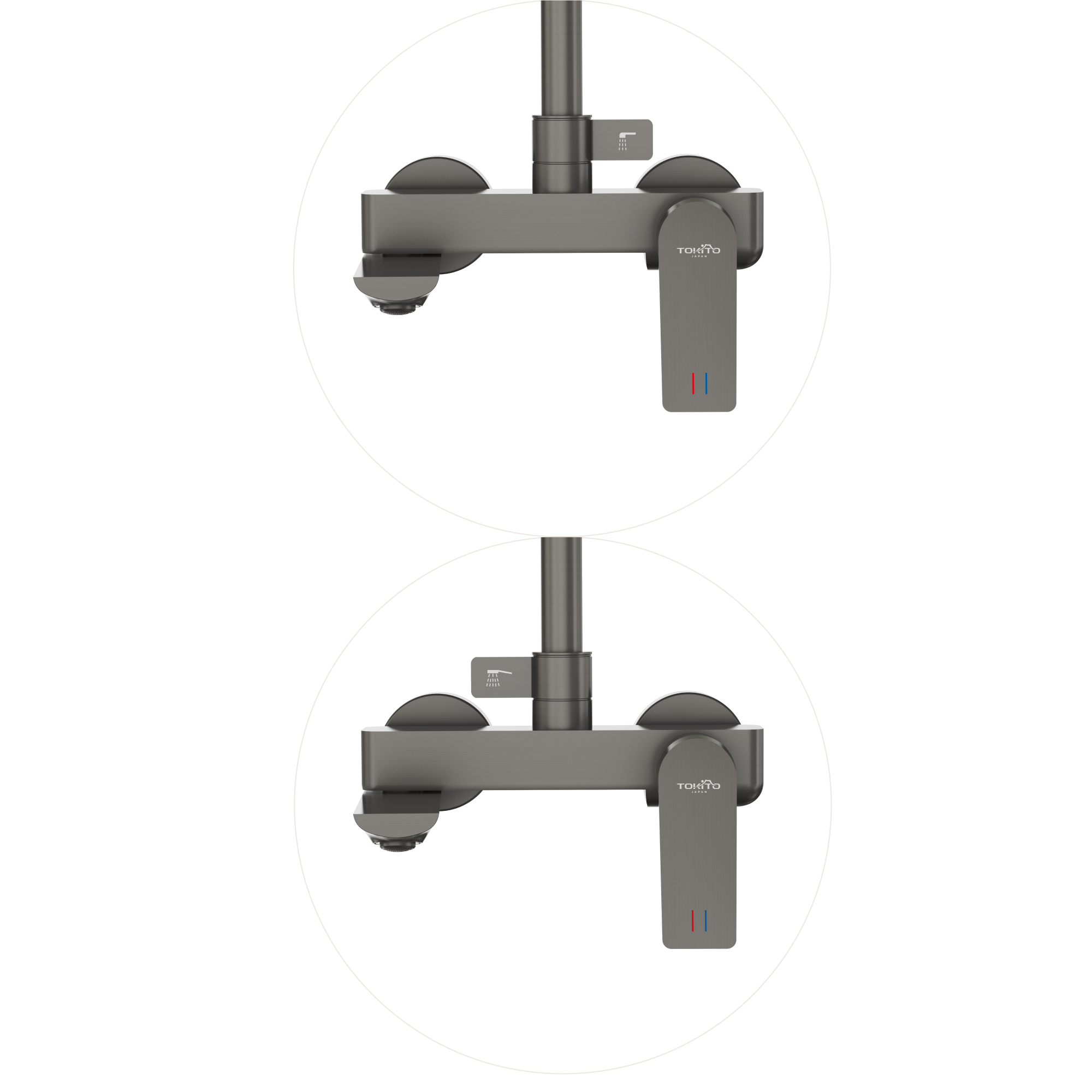 Душевая система TOKITO RAIN вороненая сталь (TOK-RAI-1017GM)