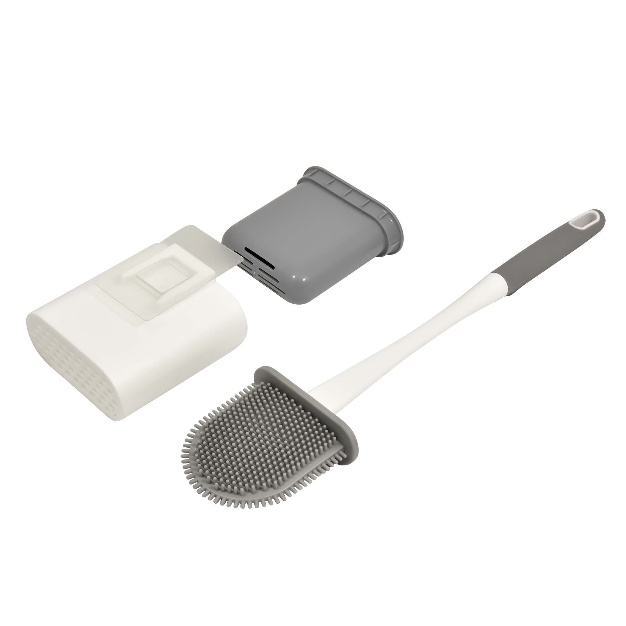 Ершик туалетный настенный "Solinne", пластик, белый, Коллекция Base