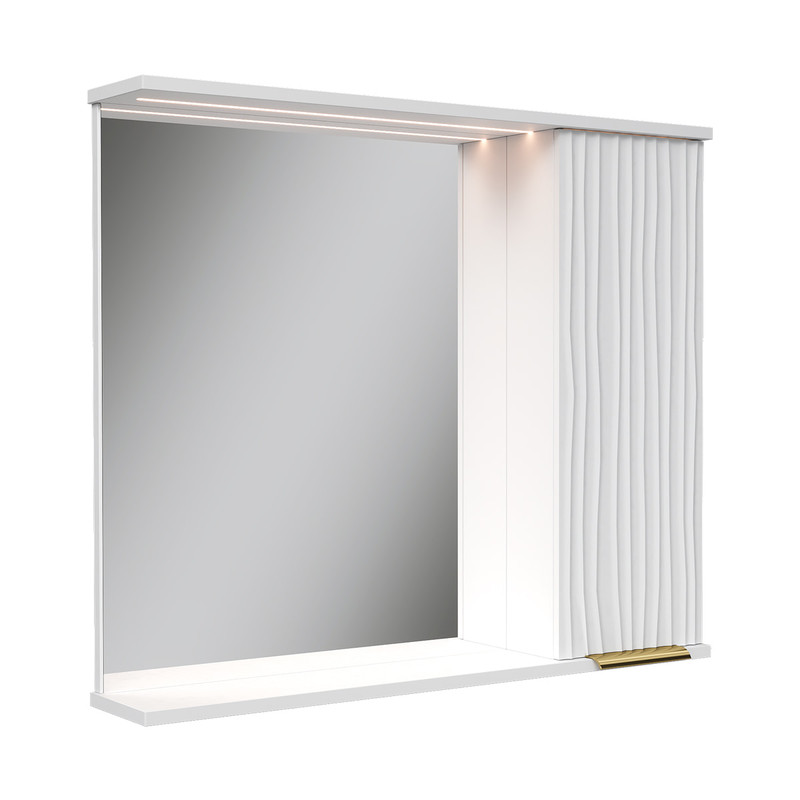 Зеркало-шкаф  LottyGold 80, подвесной, правый, белый, VOLNA