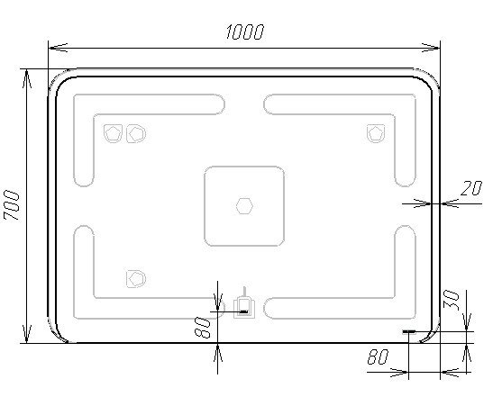 Зеркало VIANT БАЛИ с подсветкой 100х70 (VBAL10070-ZLED) Зеркало VIANT БАЛИ с подсветкой 100х70 (VBAL10070-ZLED)