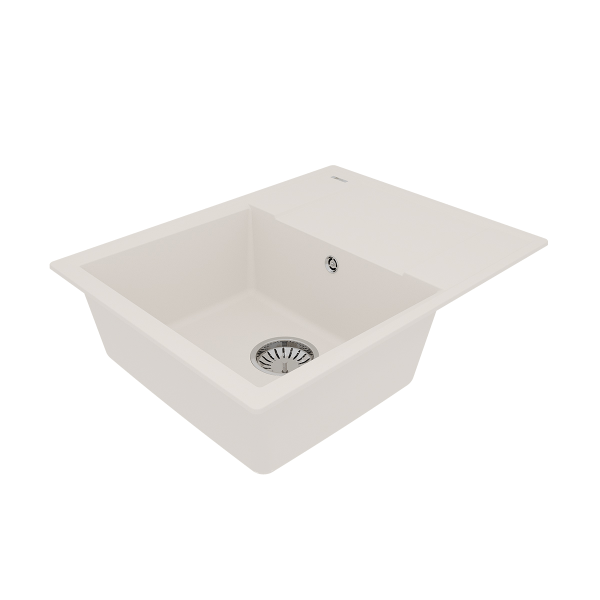 Кухонная мойка Lemark IMANDRA 640 врезная прямоугольная с крылом из кварцгранита, Жасмин 