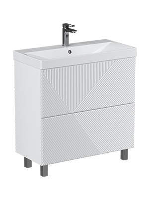 Тумба под раковину VELVEX Edge 800-0-2 (9696) белый глянец