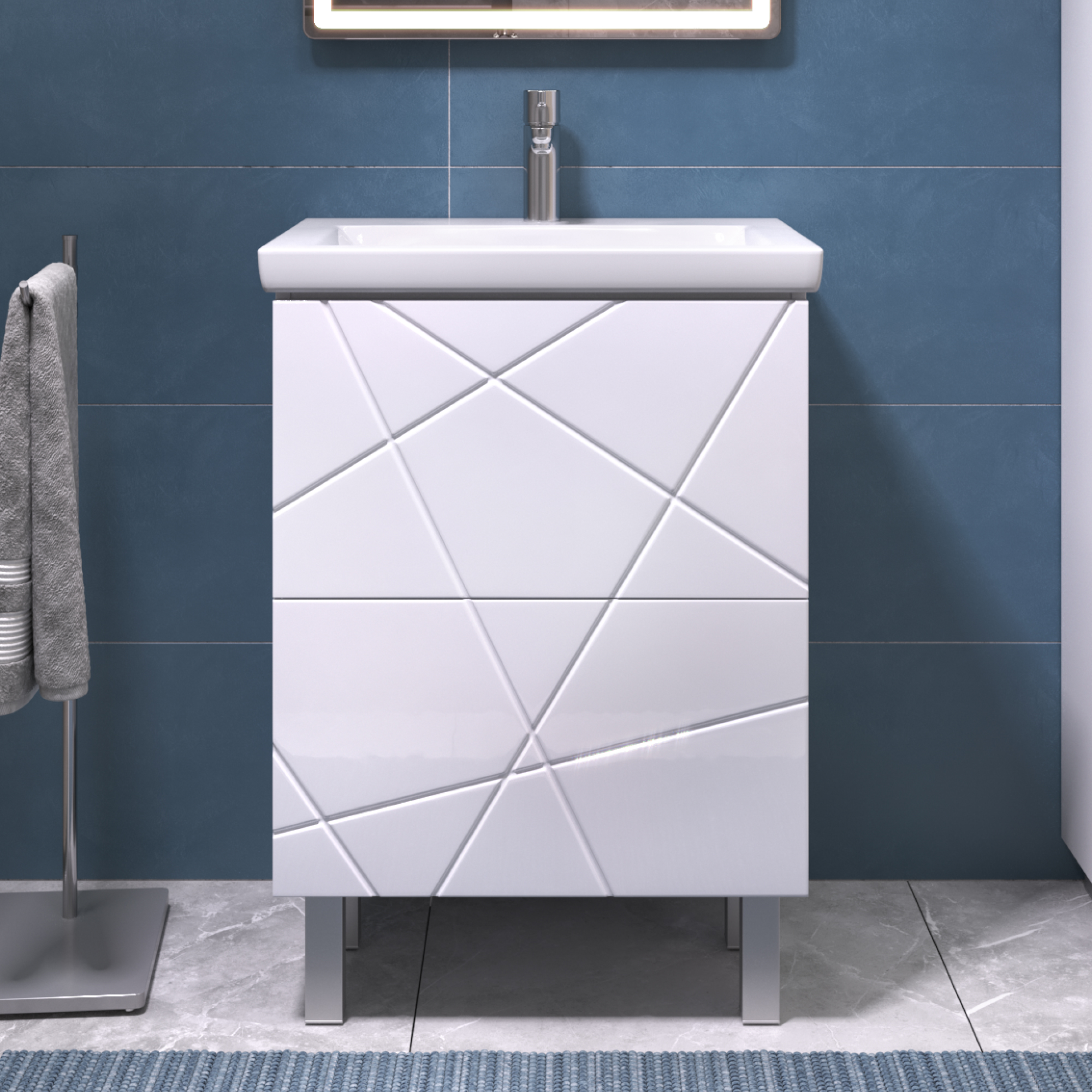 Тумба под раковину VIGO Geometry 60 напольная белый (015)