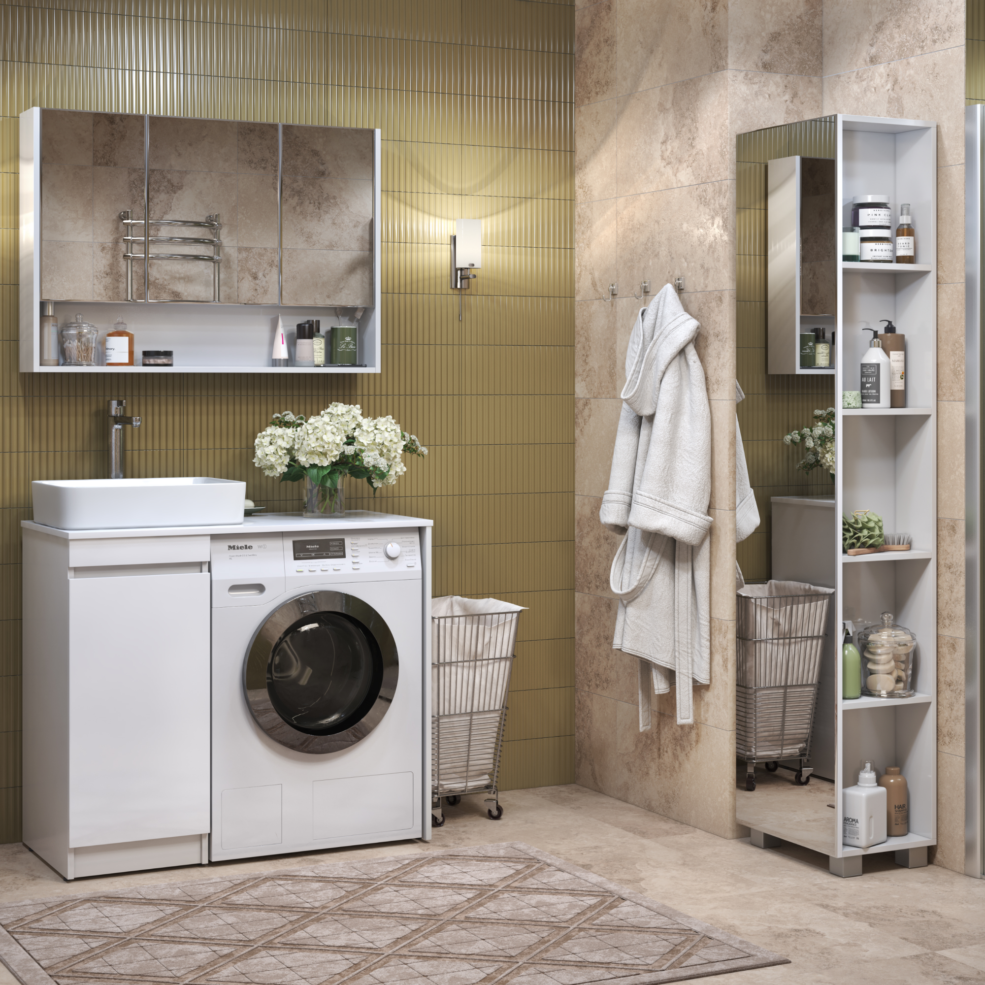 Зеркальный шкаф-пенал VIGO Urban 45 напольный белый (pn.URB.45) Зеркальный шкаф-пенал VIGO Urban 45 напольный белый (pn.URB.45)