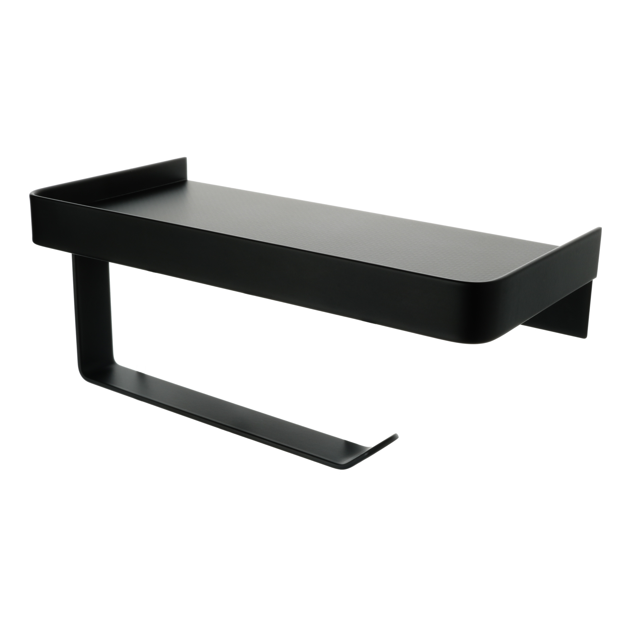 Бумагодержатель с полкой для телефона черный FIXSEN HOTEL (FX-31011B)