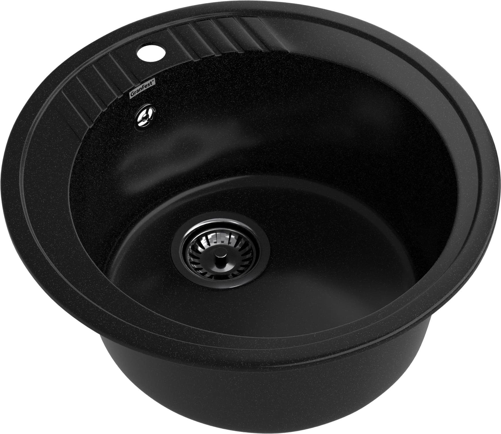 GRANFEST Мойка композит RONDO GF-R--520   D=520 мм   черный   арт.GF- GRANFEST Мойка композит RONDO GF-R--520   D=520 мм   черный   арт.GF-