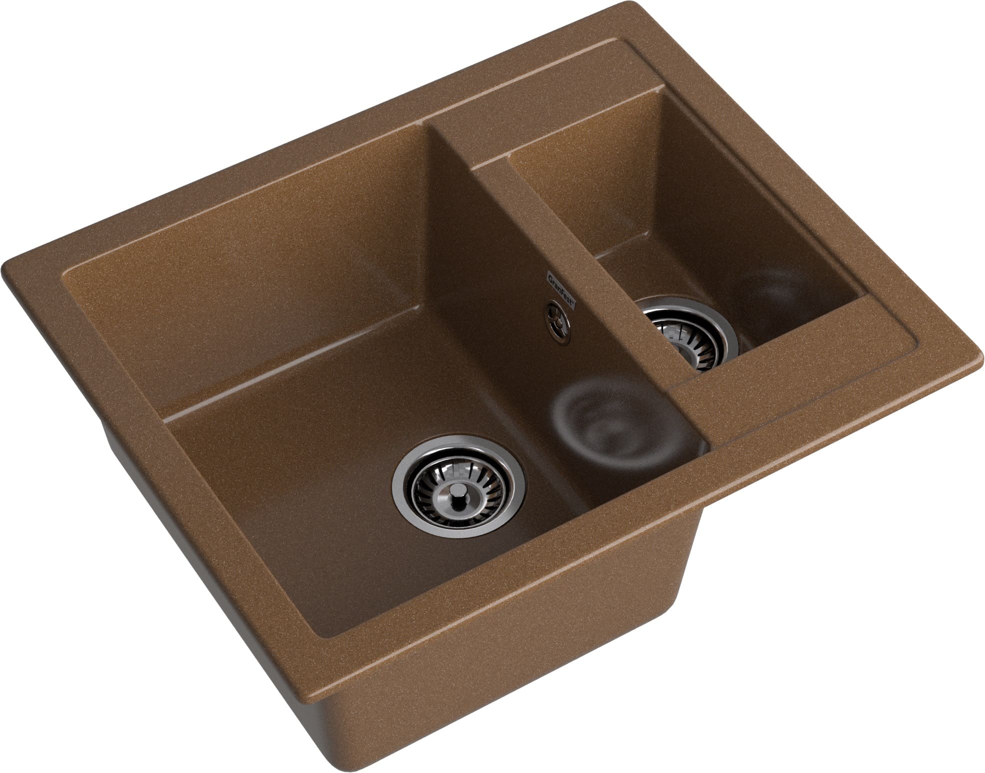 GRANFEST Мойка композит QUADRO GF-Q--610K 1.5-чаши. 610*500мм  терракот арт.GF- GRANFEST Мойка композит QUADRO GF-Q--610K 1.5-чаши. 610*500мм  терракот арт.GF-