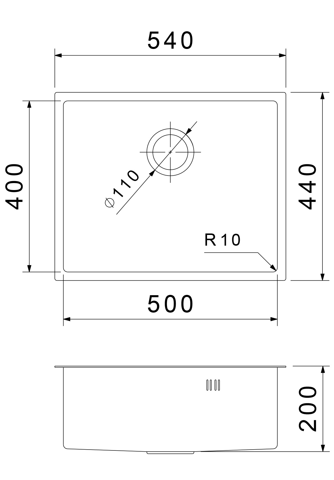Rivelato Rinox 5444 UN Мойка нерж.сталь 1 чаша 540*440*200 мм арт.5444 UN купить оптом и для комплектации объектов в компании «Лаваль».