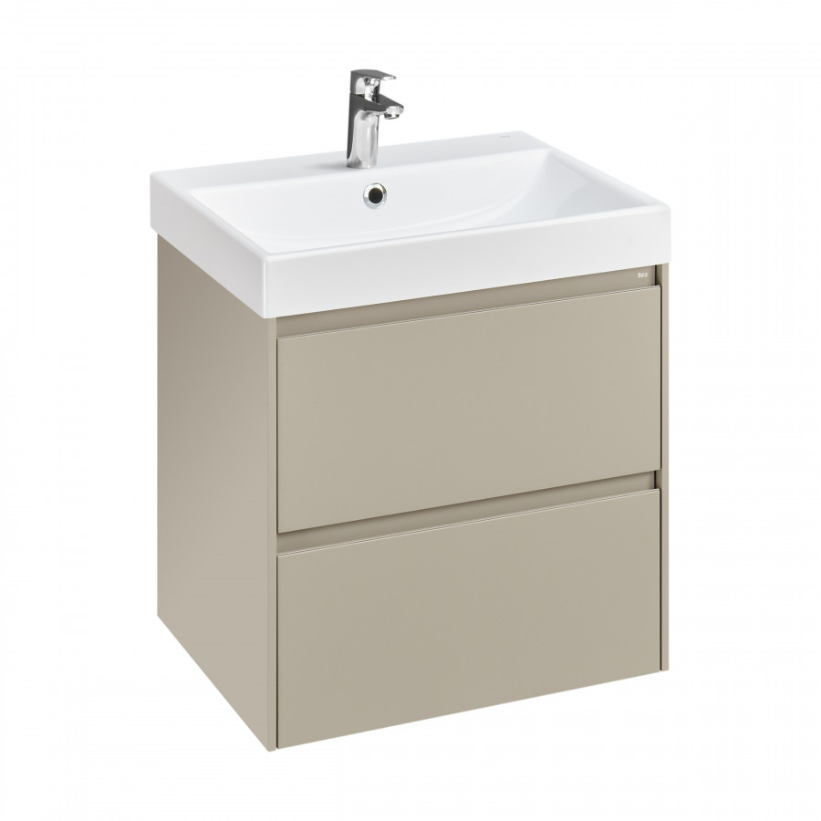 ONA Модуль для раковины 600 мм, 585x450x565 мм, с 2 ящ., бежево-серый матовый, ROCA