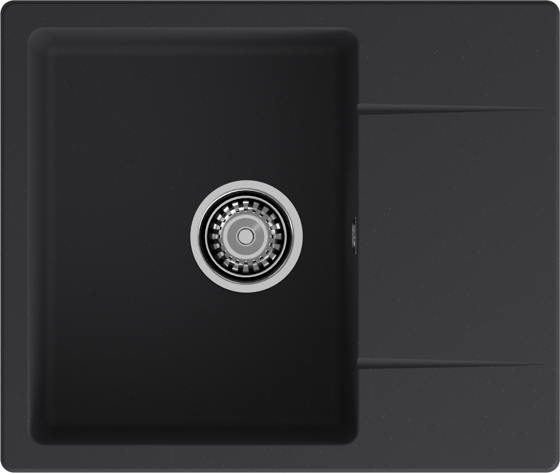 GRANFEST Мойка URBAN 258L 1-чаша+крыло 580*490мм черный арт.GF-UR- GRANFEST Мойка URBAN 258L 1-чаша+крыло 580*490мм черный арт.GF-UR-