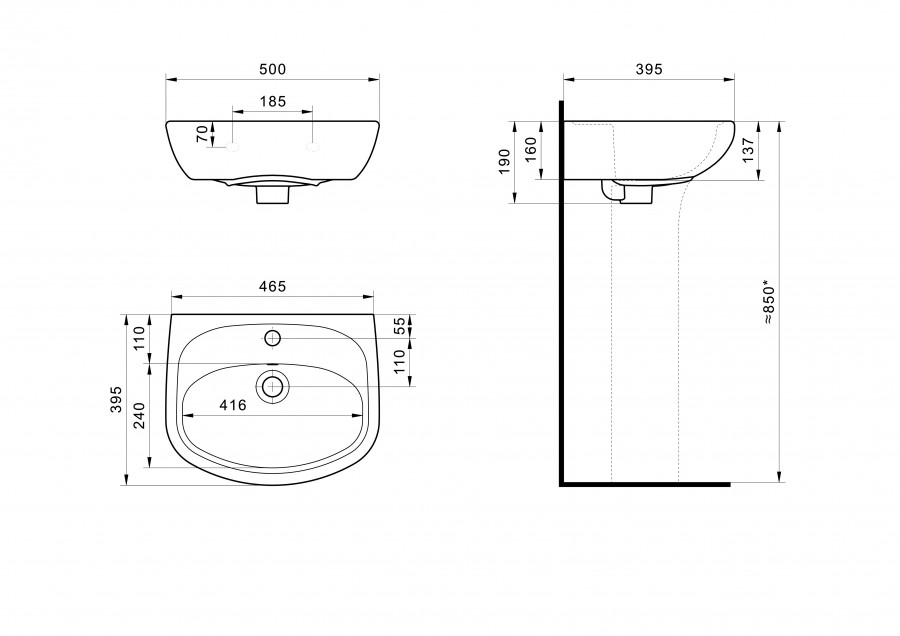 АНИМО Умывальник 50 см., хр.кольцо, крепление, САНТЕК АНИМО Умывальник 50 см., хр.кольцо, крепление, САНТЕК
