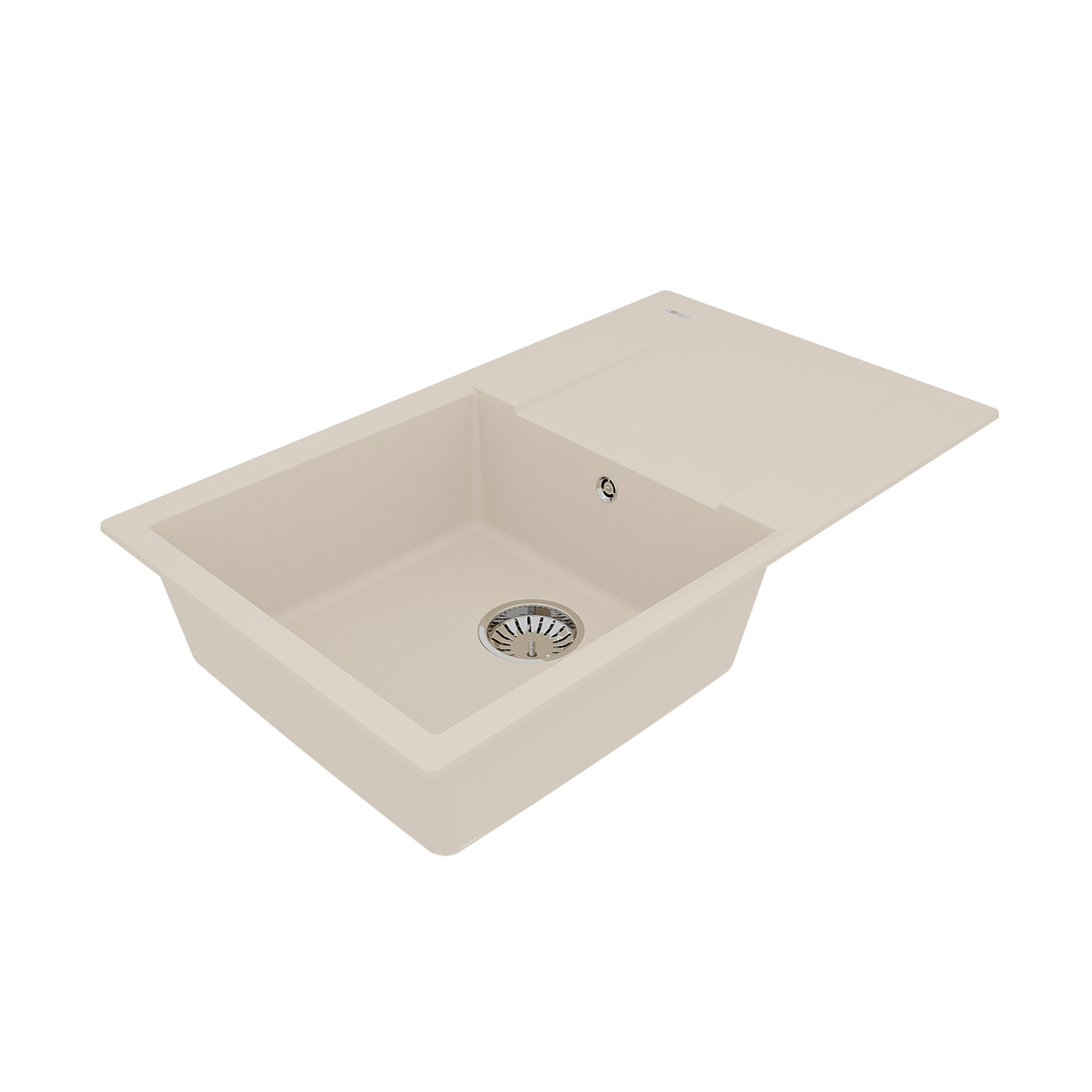 Кухонная мойка Lemark IMANDRA 840 врезная прямоугольная с крылом из кварцгранита, Шампань 