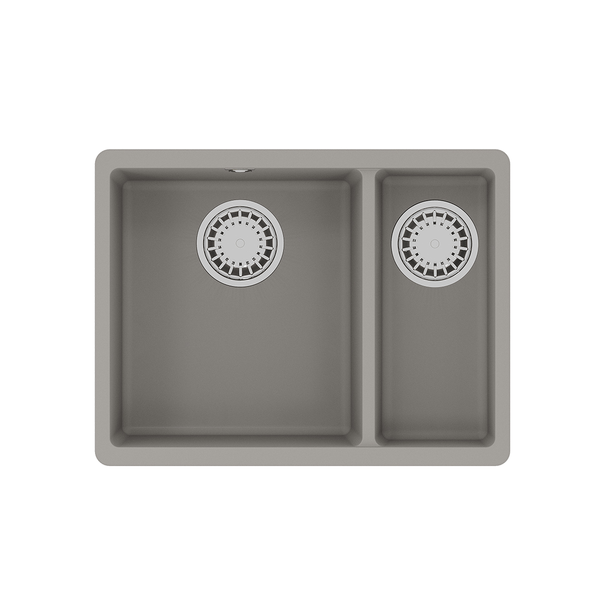 Кухонная мойка Lemark SINARA 550.2-U подстольного монтажа с доп.чашей из кварцгранита, Грей Кухонная мойка Lemark SINARA 550.2-U подстольного монтажа с доп.чашей из кварцгранита, Грей