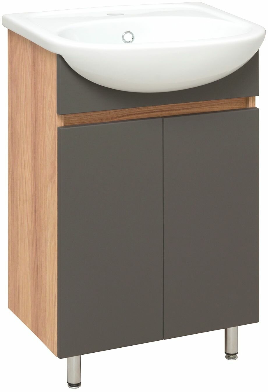 Тумба ЛАДА 50 (под умывальник УЮТ 50), напольная, графит, RUNO