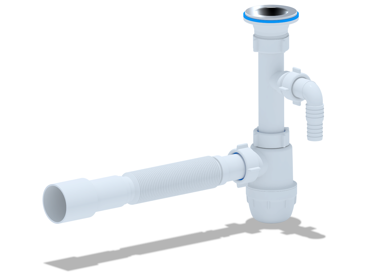 Cифон Ани 1 1/4*32 "Юнг" c отв. для ст/маш.с г/т 32*40/50, ANI PLAST