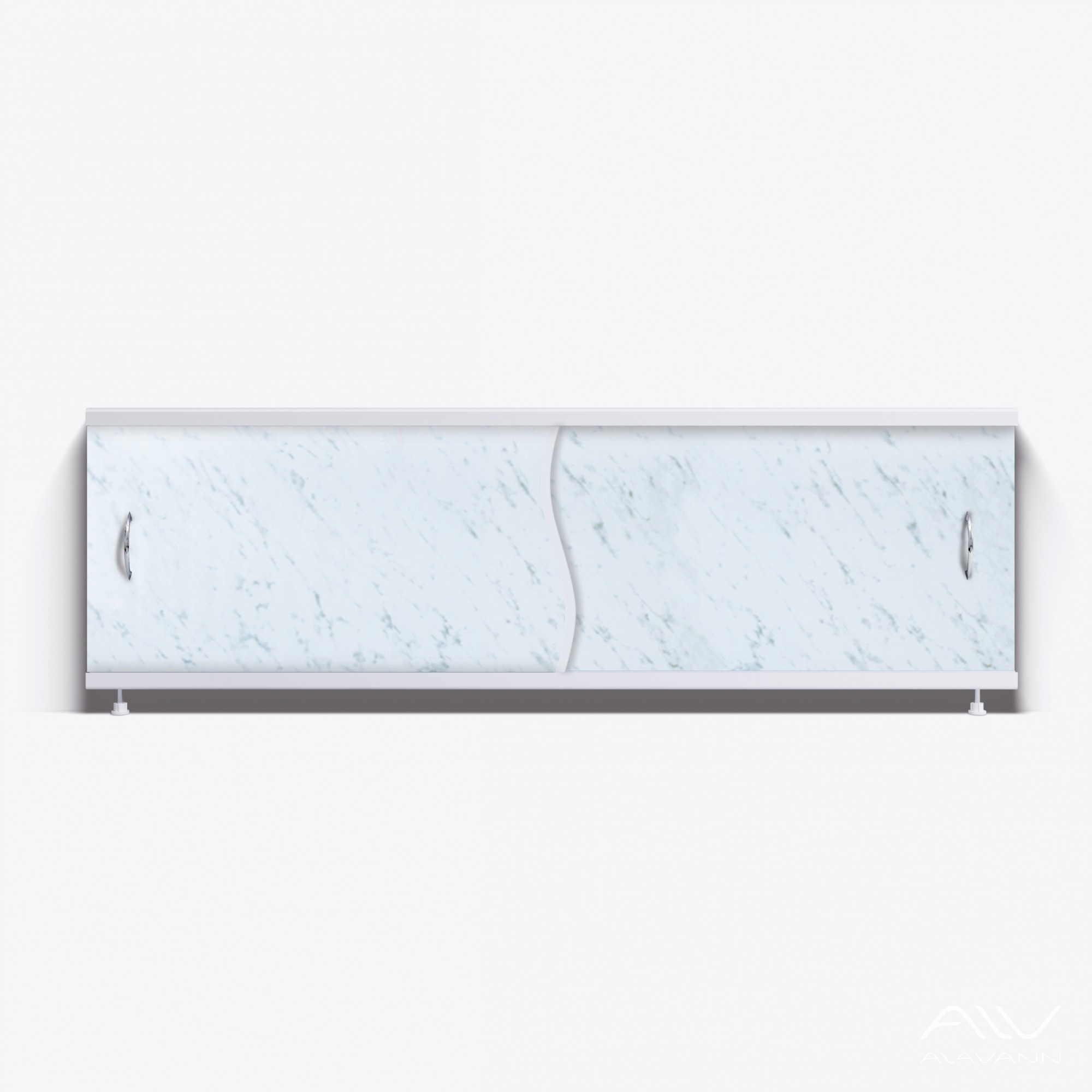 ПРЕМЬЕР Экран для ванны 170 см, полистирол,(серые облака-019), ALAVANN