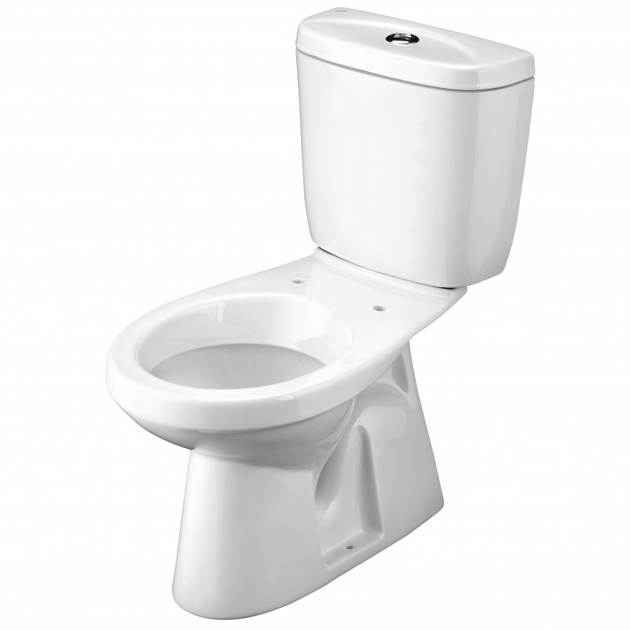 АНИМО Унитаз-компакт, верт. выпуск/в пол, эконом., 1-режимная арматура, сиденье полипропилен. САНТЕК