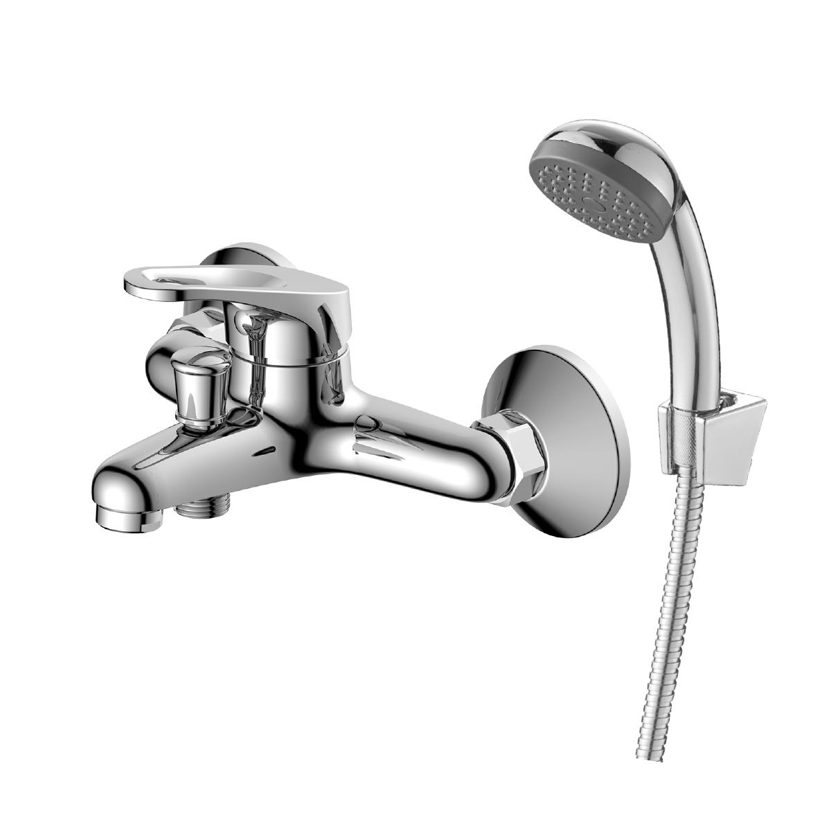 DR21 Смеситель для ванны, монолит.излив 143мм, р/ОД, хром, DR, DR21035