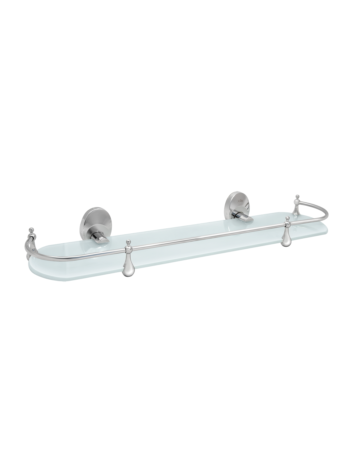 Полка стеклянная «Solinne», 16181, хром, стекло-сатин, Коллекция Modern